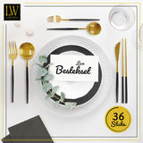 LW Collection Bestekset met Eetstokjes Zwart Goud elegant 36 stuks