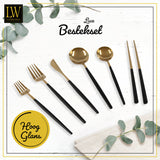 LW Collection Bestekset met Eetstokjes Zwart Goud elegant 36 stuks