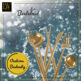 LW Collection Bestekset met Eetstokjes Goud elegant 36 stuks