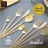 LW Collection Bestekset met Eetstokjes Goud elegant 36 stuks