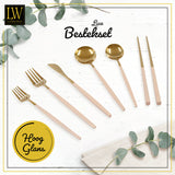 LW Collection Bestekset met Eetstokjes Roze Goud elegant 36 stuks