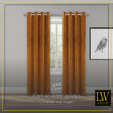 LW Collection Gordijnen Oranje Velvet Kant en klaar 270x290CM