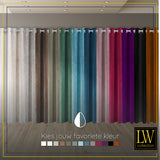 LW Collection Gordijnen Oranje Velvet Kant en klaar 270x290CM