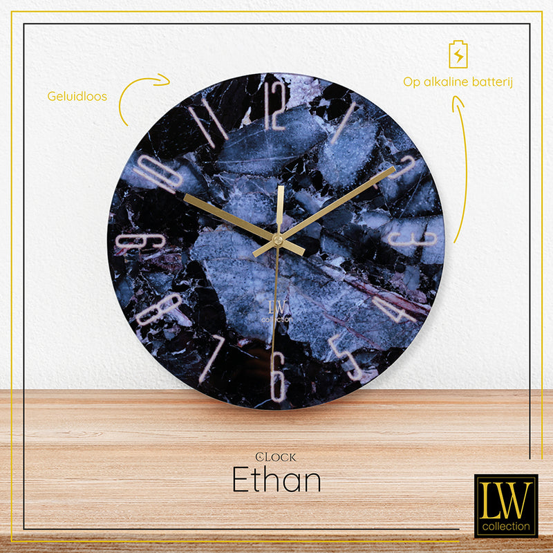 deugd Merchandising Brood LW Collection Keukenklok Ethan blauw 30cm - Wandklok stil uurwerk